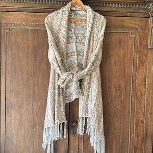 Women’s boho fringe M.Fredric cardigan sweater Small